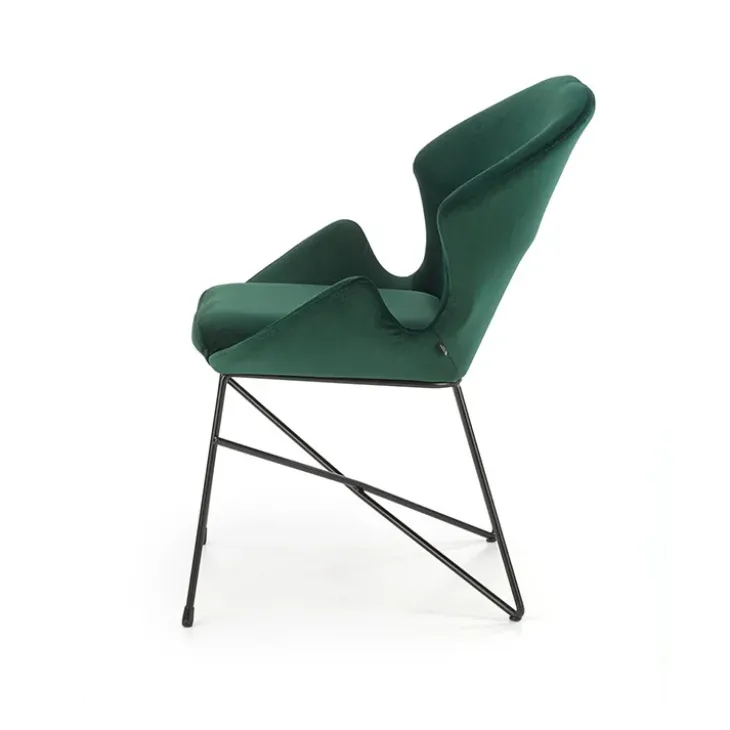 Sedia da sala moderna in tessuto verde scuro Farro