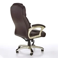 Sedia da ufficio classica in ecopelle marrone ottone Eclipse