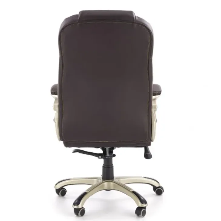 Sedia da ufficio classica in ecopelle marrone ottone Eclipse