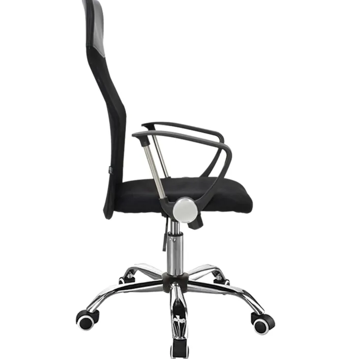 Sedia da ufficio con braccioli e ruote girevoli tessuto nero Essen