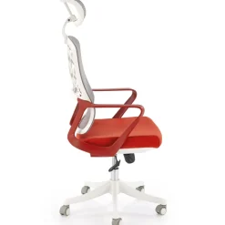Sedia da ufficio con braccioli e ruote regolabile rosso terracotta Obsidian