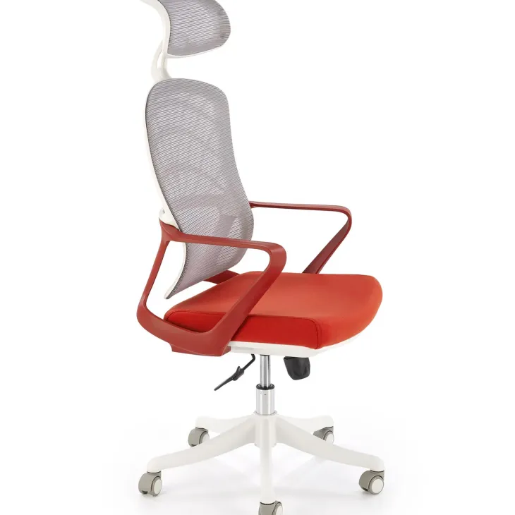 Sedia da ufficio con braccioli e ruote regolabile rosso terracotta Obsidian