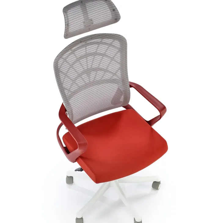 Sedia da ufficio con braccioli e ruote regolabile rosso terracotta Obsidian