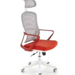 Sedia da ufficio con braccioli e ruote regolabile rosso terracotta Obsidian