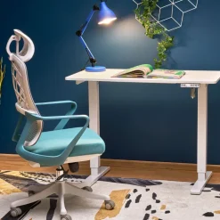 Sedia da ufficio con braccioli e ruote regolabile azzurro Obsidian