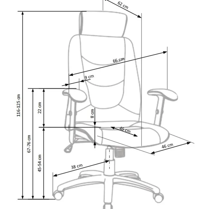 Sedia da ufficio con braccioli e poggiatesta regolabili in tessuto grigio Neon