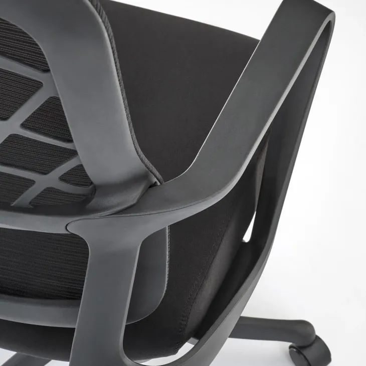 Sedia da ufficio con braccioli e ruote regolabile nero Obsidian