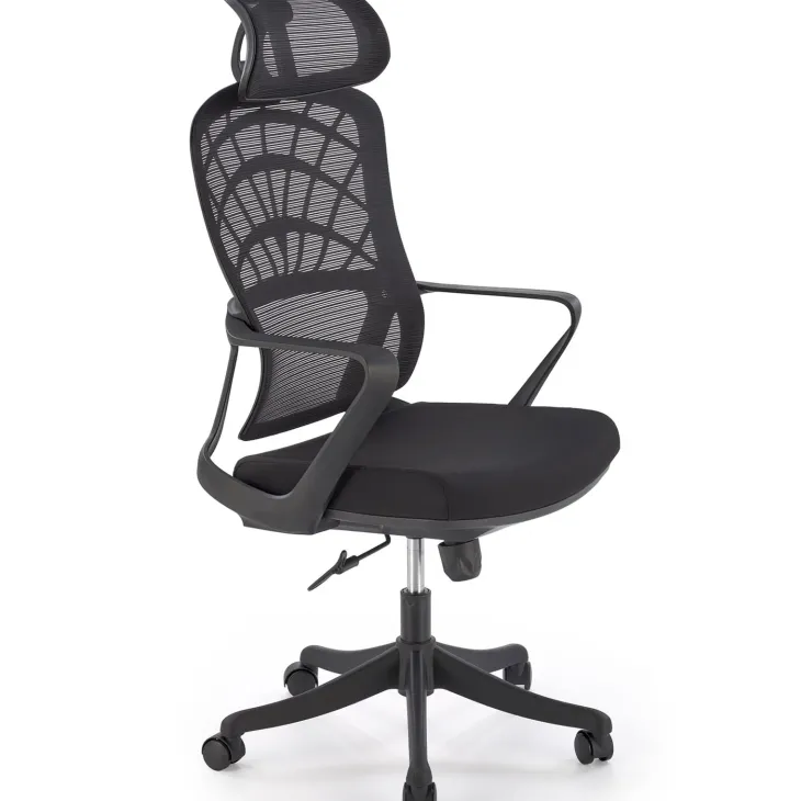 Sedia da ufficio con braccioli e ruote regolabile nero Obsidian