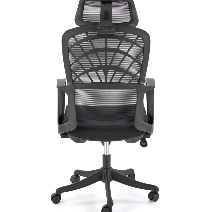 Sedia da ufficio con braccioli e ruote regolabile nero Obsidian