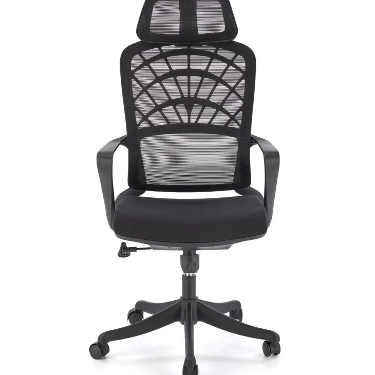 Sedia da ufficio con braccioli e ruote regolabile nero Obsidian