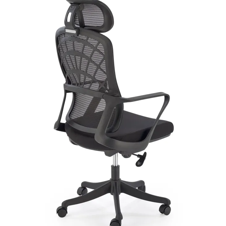 Sedia da ufficio con braccioli e ruote regolabile nero Obsidian