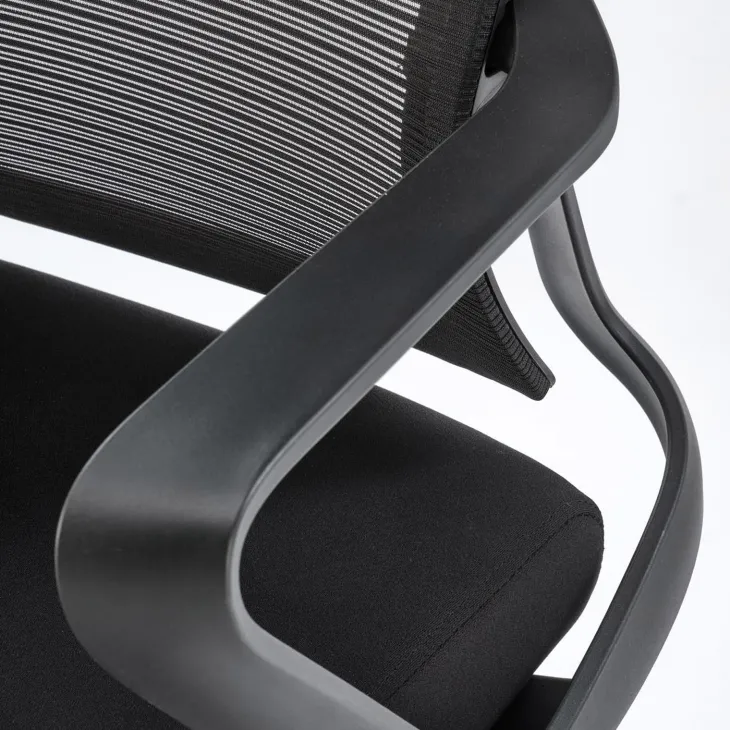 Sedia da ufficio con braccioli e ruote regolabile nero Obsidian