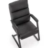 Sedia da ufficio con braccioli moderna in ecopelle nero Andrada