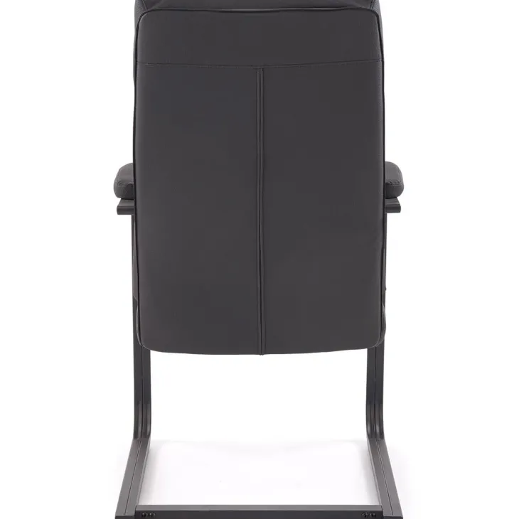 Sedia da ufficio con braccioli moderna in ecopelle nero Andrada