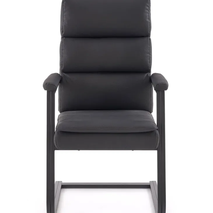 Sedia da ufficio con braccioli moderna in ecopelle nero Andrada