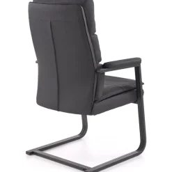 Sedia da ufficio con braccioli moderna in ecopelle nero Andrada