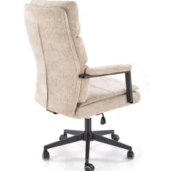 Sedia da ufficio con ruote e braccioli in tessuto beige Yara