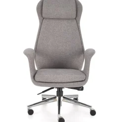 Sedia da ufficio con ruote e braccioli in tessuto grigio Titti