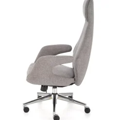 Sedia da ufficio con ruote e braccioli in tessuto grigio Titti