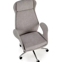 Sedia da ufficio con ruote e braccioli in tessuto grigio Titti