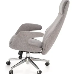 Sedia da ufficio con ruote e braccioli in tessuto grigio Titti
