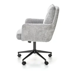 Sedia da ufficio con ruote in tessuto grigio chiaro Tadea
