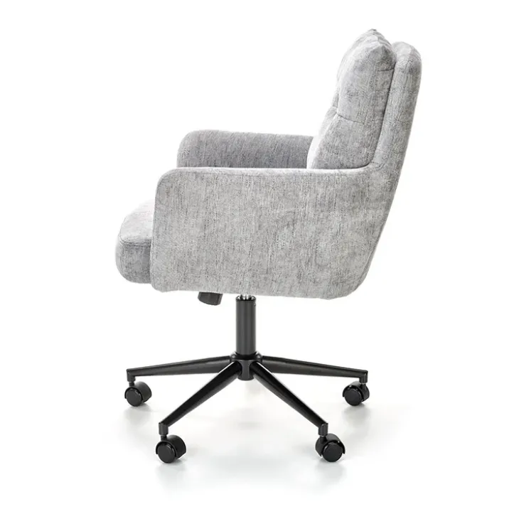Sedia da ufficio con ruote in tessuto grigio chiaro Tadea