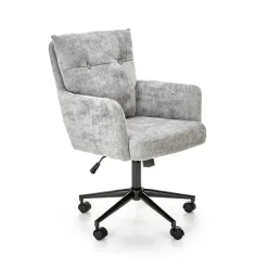 Sedia da ufficio con ruote in tessuto grigio chiaro Tadea
