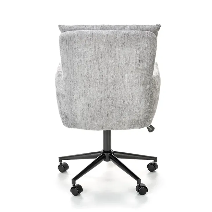 Sedia da ufficio con ruote in tessuto grigio chiaro Tadea