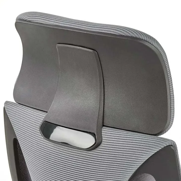Sedia da ufficio con ruote in tessuto rete grigio nero Clay