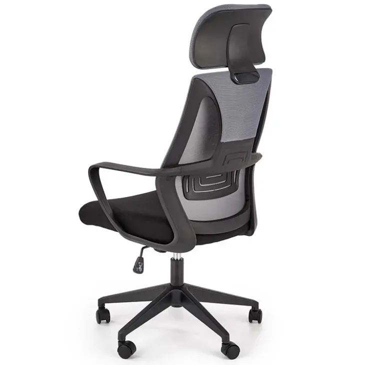 Sedia da ufficio con ruote in tessuto rete grigio nero Clay