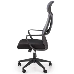 Sedia da ufficio con ruote in tessuto rete grigio nero Clay