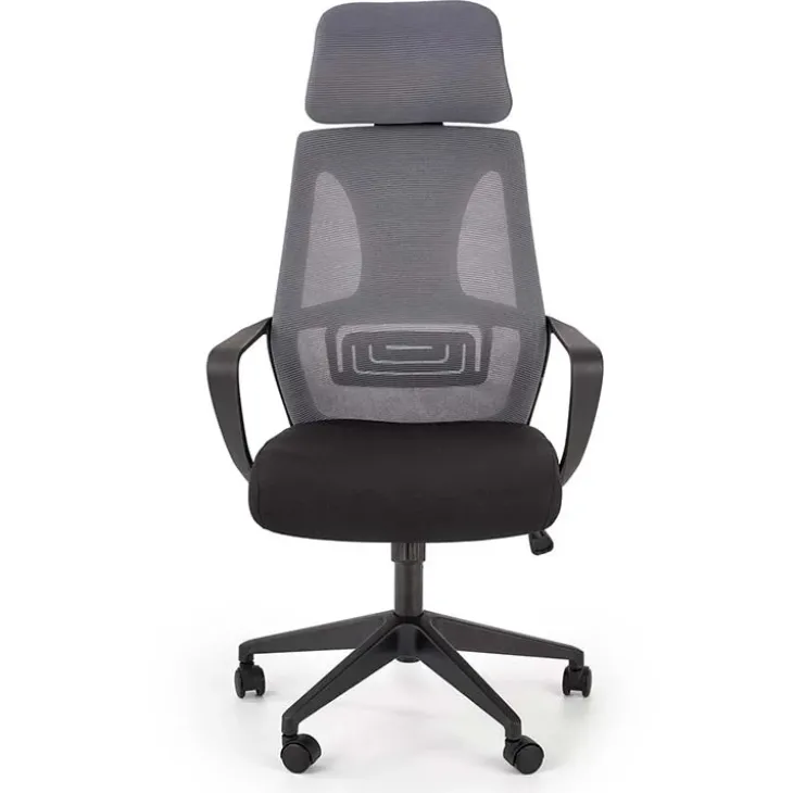 Sedia da ufficio con ruote in tessuto rete grigio nero Clay