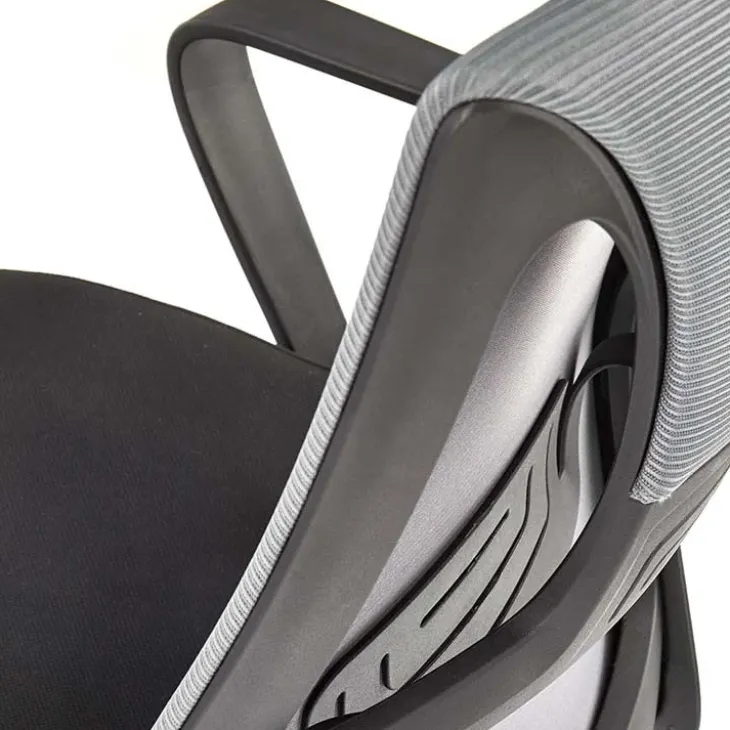 Sedia da ufficio con ruote in tessuto rete grigio nero Clay