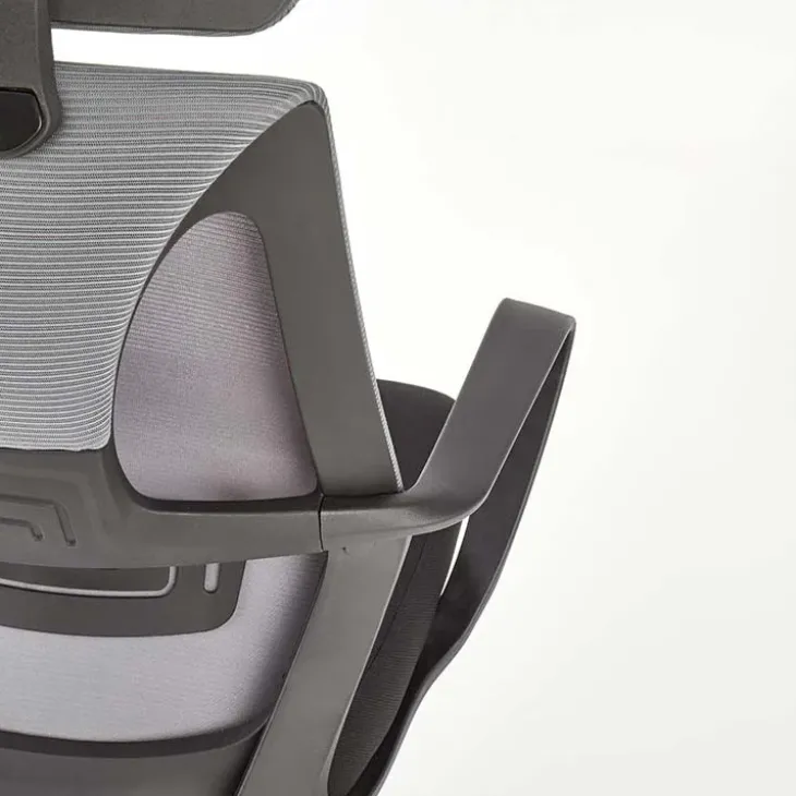 Sedia da ufficio con ruote in tessuto rete grigio nero Clay