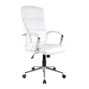 Sedia da ufficio design con ruote in ecopelle bianco Cascada