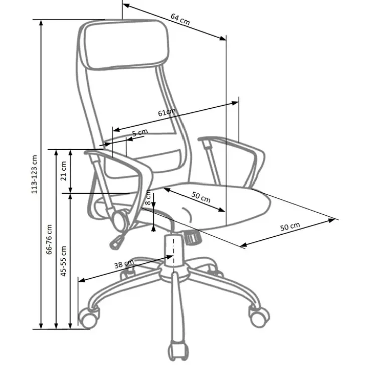 Sedia da ufficio design moderno in tessuto grigio Freemont