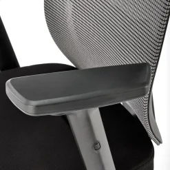 Sedia da ufficio ergonomica con ruote e braccioli regolabili tessuto grigio nero Speed