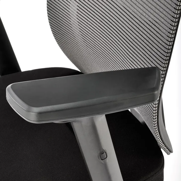 Sedia da ufficio ergonomica con ruote e braccioli regolabili tessuto grigio nero Speed