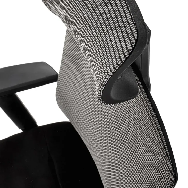 Sedia da ufficio ergonomica con ruote e braccioli regolabili tessuto grigio nero Speed