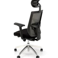 Sedia da ufficio ergonomica con ruote e braccioli regolabili tessuto grigio nero Speed