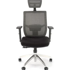 Sedia da ufficio ergonomica con ruote e braccioli regolabili tessuto grigio nero Speed