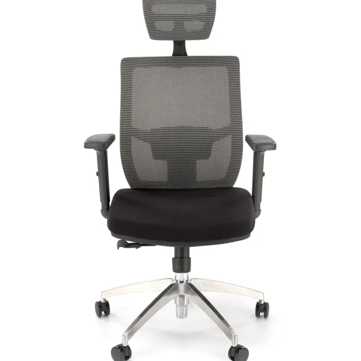 Sedia da ufficio ergonomica con ruote e braccioli regolabili tessuto grigio nero Speed