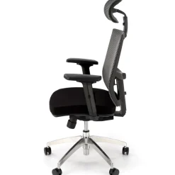 Sedia da ufficio ergonomica con ruote e braccioli regolabili tessuto grigio nero Speed