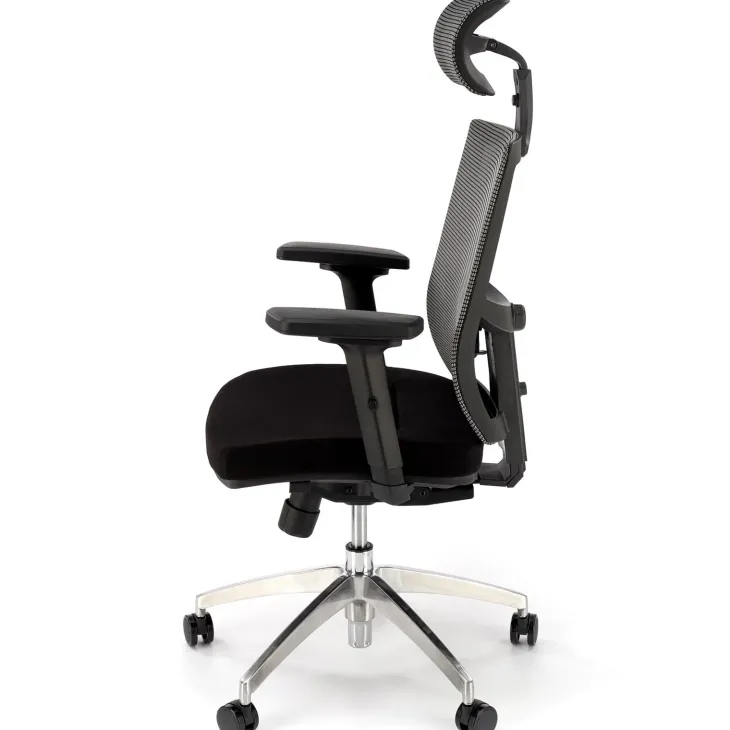 Sedia da ufficio ergonomica con ruote e braccioli regolabili tessuto grigio nero Speed