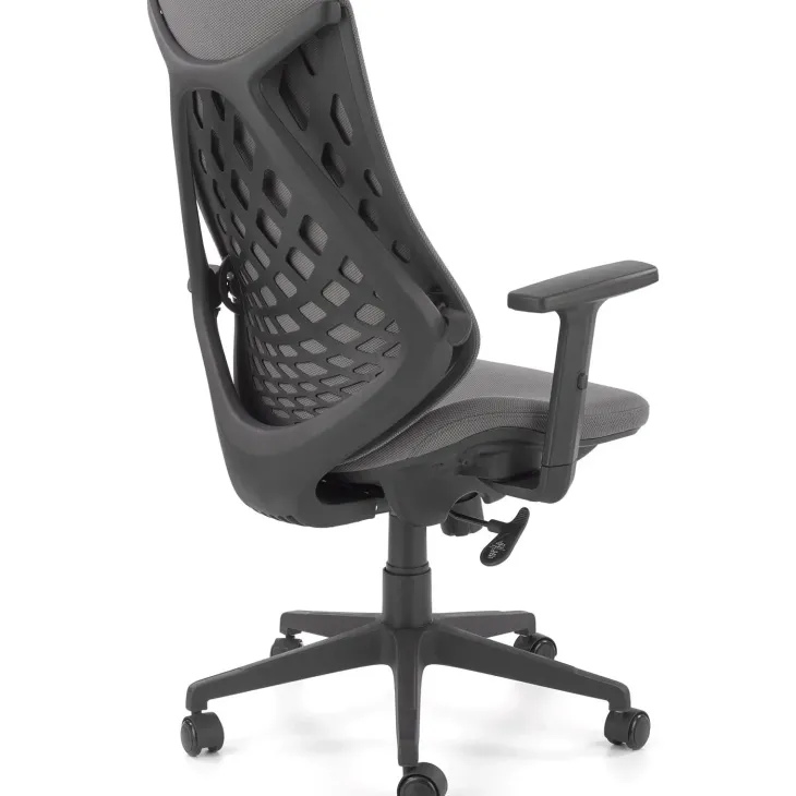 Sedia da ufficio ergonomica con supporto in tessuto grigio nero Intellect