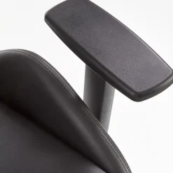 Sedia da ufficio ergonomica con ruote e braccioli regolabile in ecopelle nero antracite Mia