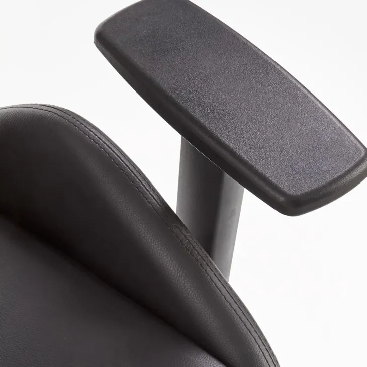 Sedia da ufficio ergonomica con ruote e braccioli regolabile in ecopelle nero antracite Mia
