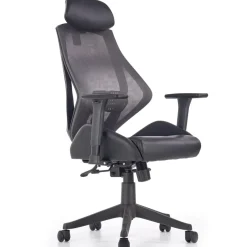 Sedia da ufficio ergonomica con ruote e braccioli regolabile in ecopelle nero antracite Mia