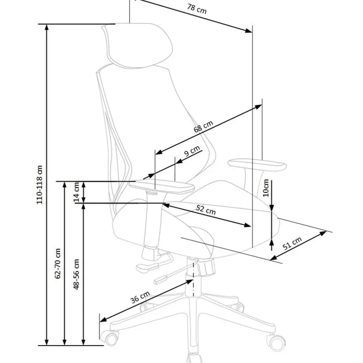 Sedia da ufficio ergonomica con ruote e braccioli regolabile in ecopelle nero antracite Mia